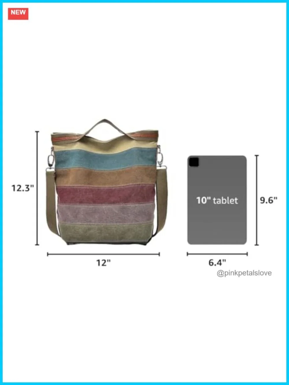 Canvas Hobo Handbag with Detachable Strap, Top Handle, Shoulder Crossbody Tote